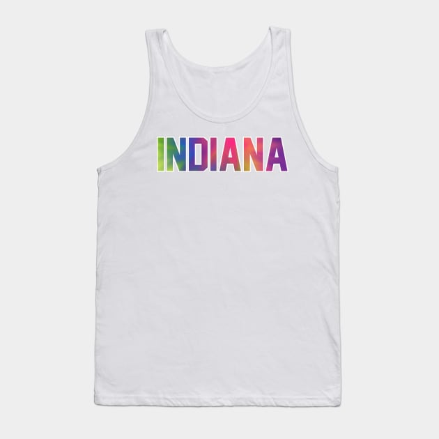 Indiana Tie Dye Jersey Letter Tank Top by maccm